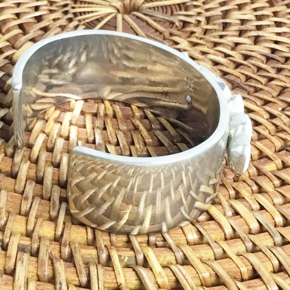 Givenchy Silver & White Jeweled Cuff Bracelet - Picture 5 of 7